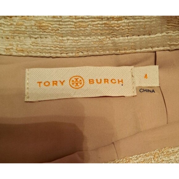 Tory Burch Jacquard Devora Tweed Brocade Skirt 4 Pencil Slight Metallic Lined - Picture 11 of 15